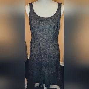 Ann Taylor size 6p gray scoop neck midi dress with back zipper